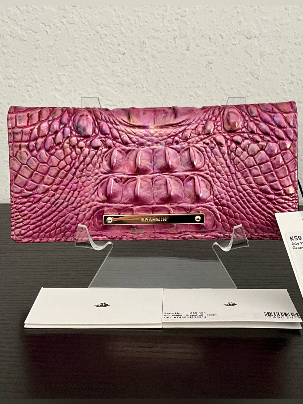 Brahmin Ady GRAPEFRUIT MELBOURNE Slim Wallet BEAUTIFUL COLORING